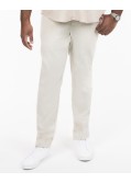 Pantalon chino mélange lin grande taille écru