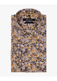 Chemise fleurie repassage facile grande taille jaune