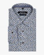 Chemise fantaisie repassage facile grande taille bleu