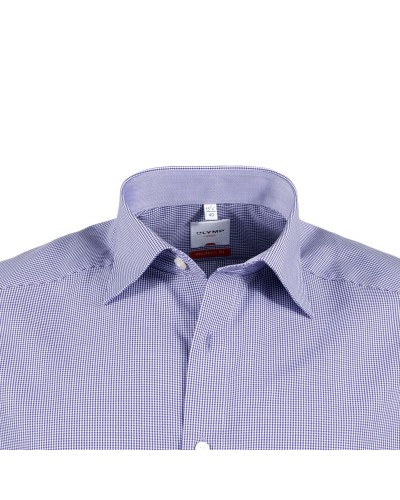 Chemise vichy mauve semi-cintrée: manches extra-longues 69cm