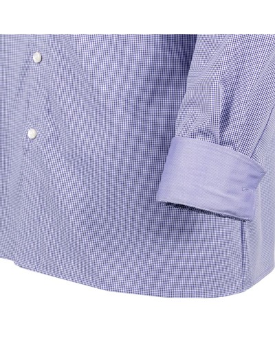 Chemise vichy mauve semi-cintrée: manches extra-longues 69cm