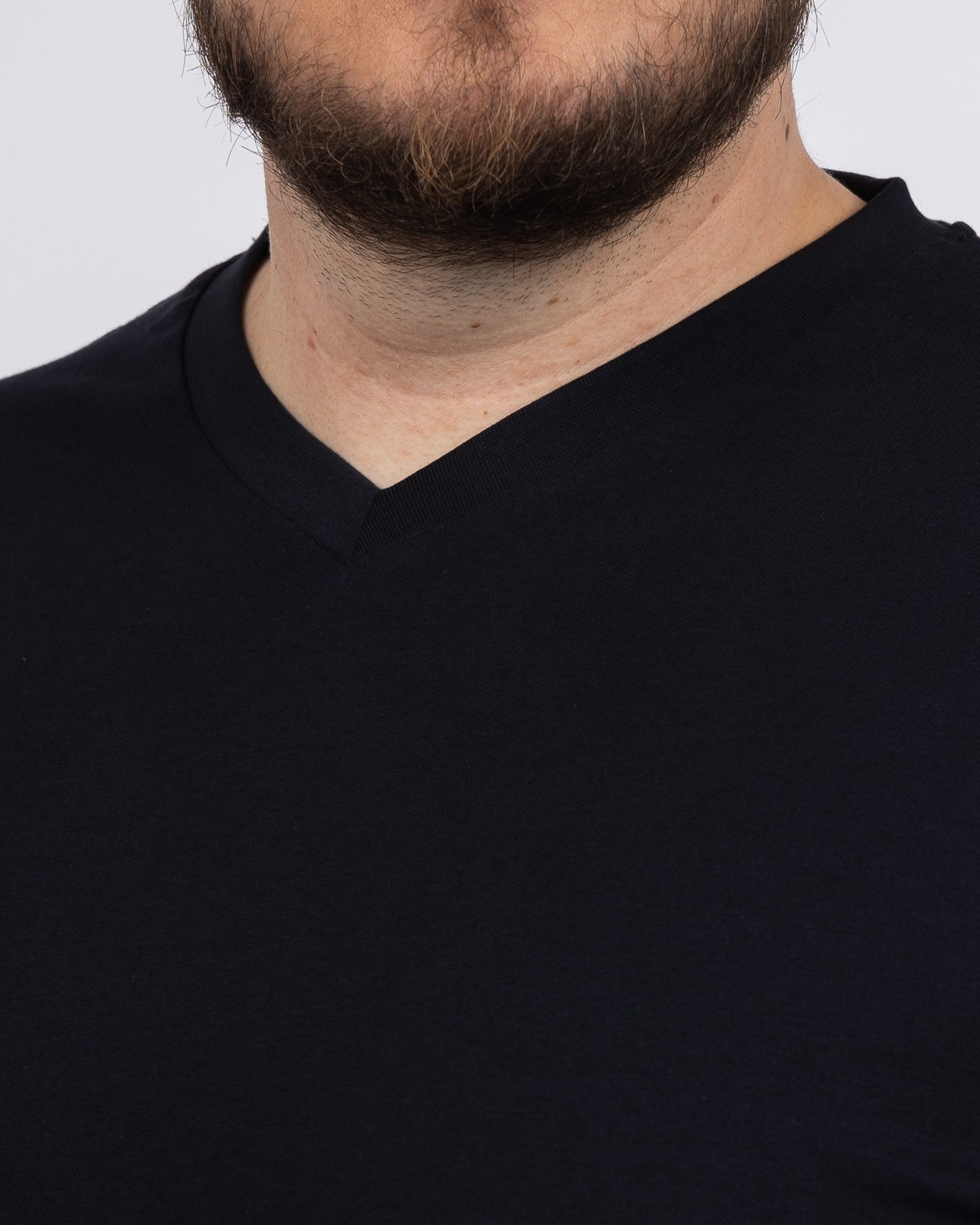 T-shirt col V grande taille bleu marine