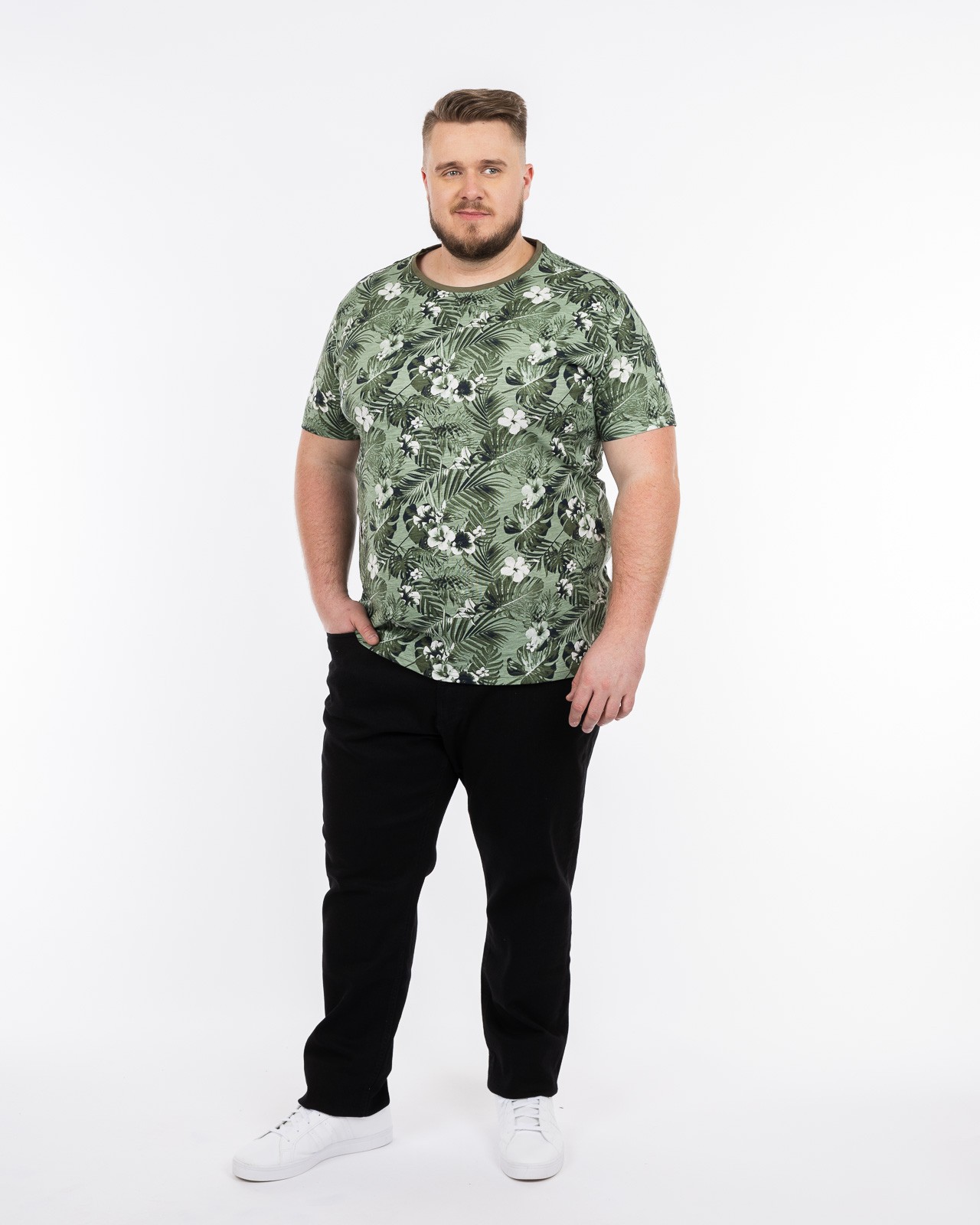 T-shirt flammé grande taille vert