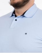 Polo piqué stretch grande taille bleu ciel