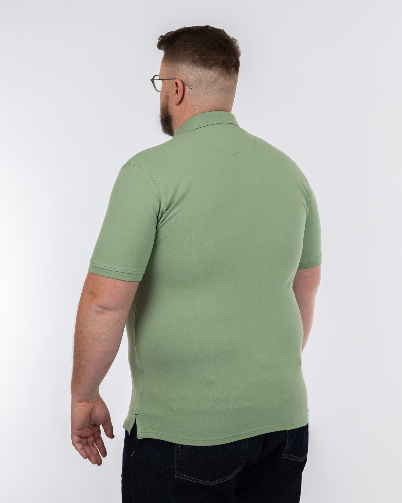 Polo piqué stretch grande taille vert