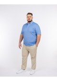 Polo piqué mercerisé grande taille bleu clair