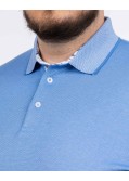 Polo piqué mercerisé grande taille bleu clair