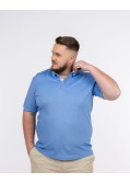 Polo piqué mercerisé grande taille bleu clair