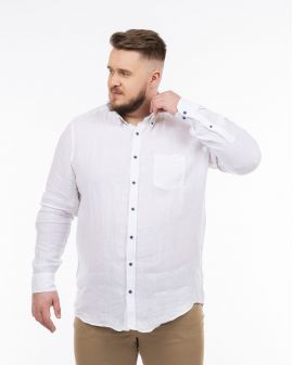 Chemise en lin grande taille blanche