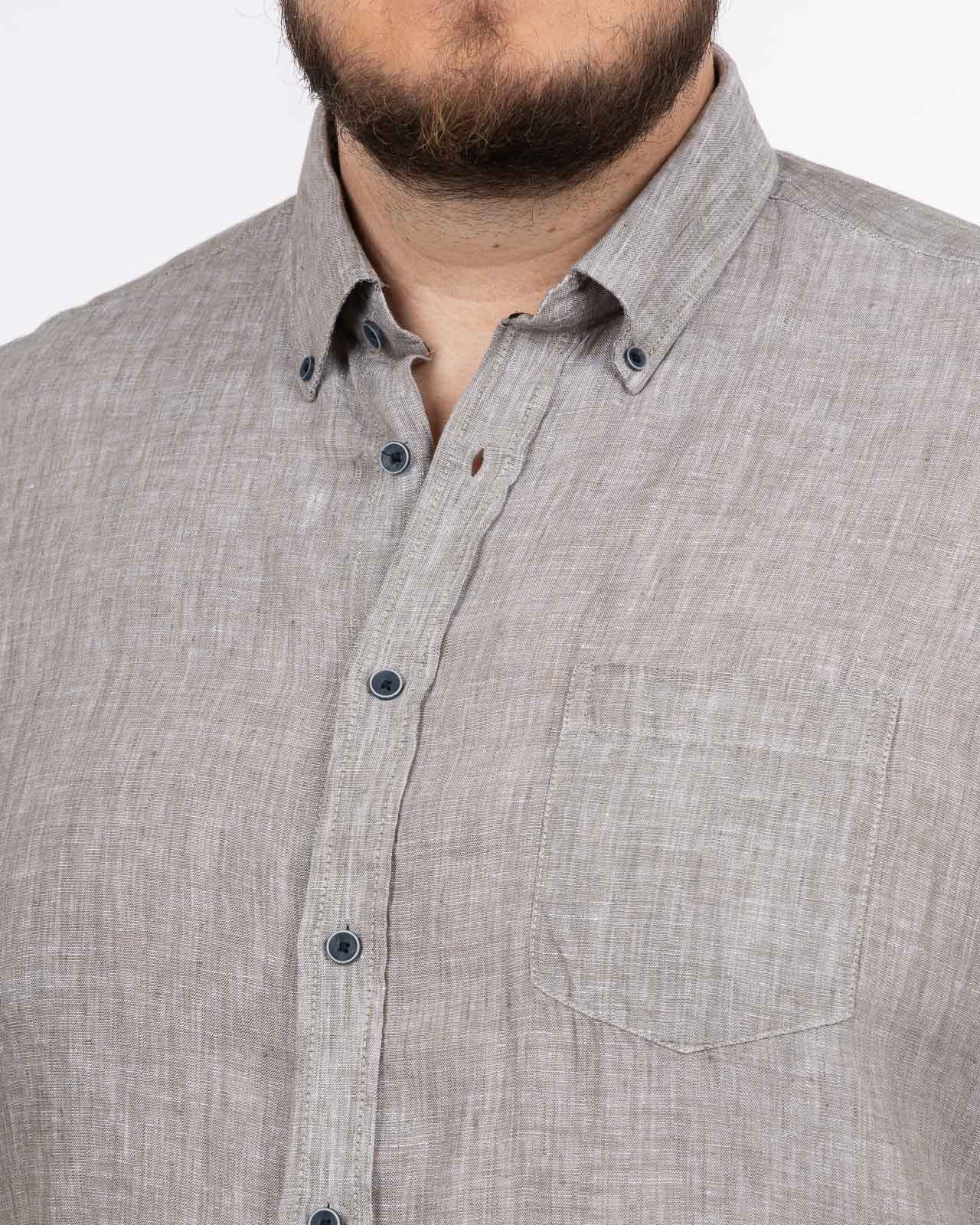 Chemise en lin grande taille beige