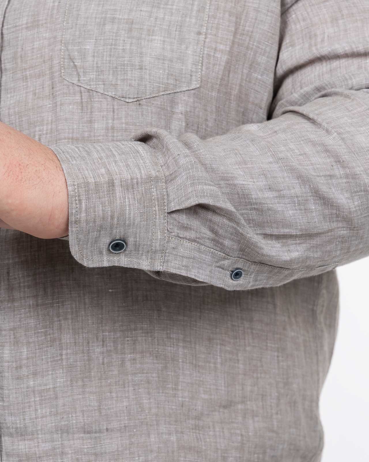 Chemise en lin grande taille beige