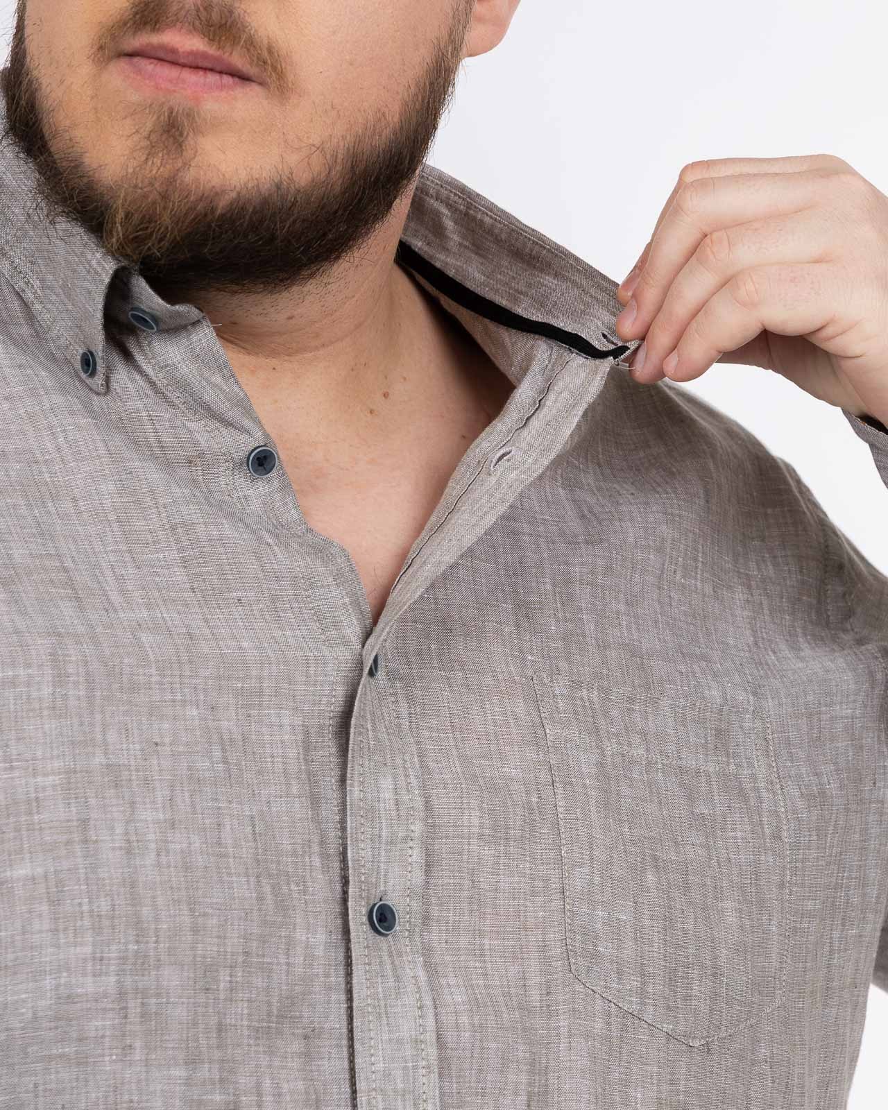 Chemise en lin grande taille beige