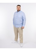 Chemise en lin grande taille bleu ciel