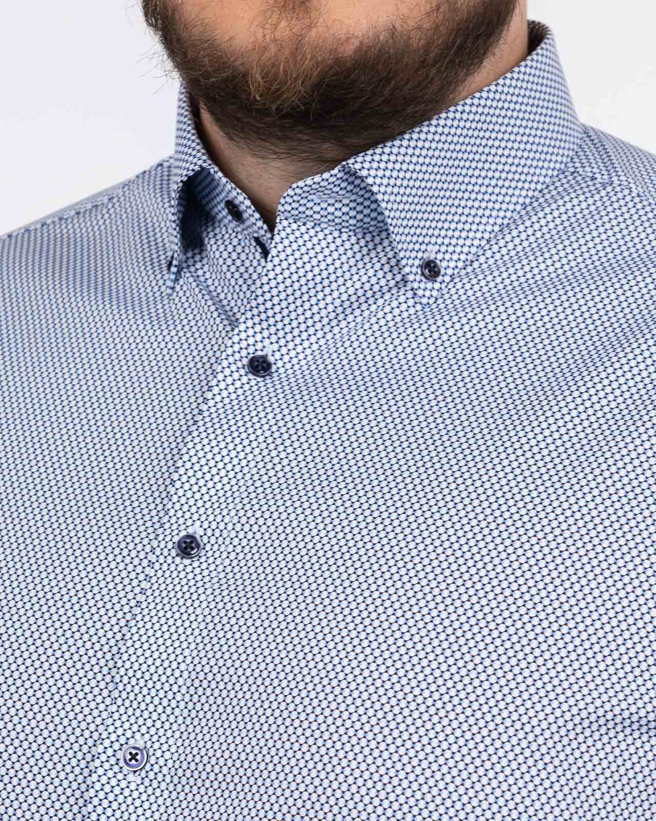 Chemisette géométrique repassage facile grande taille blanche