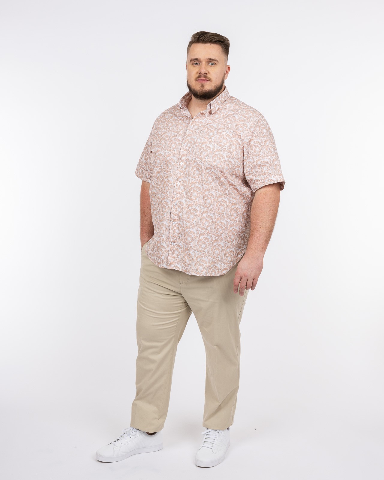 Chemisette fleurie grande taille beige