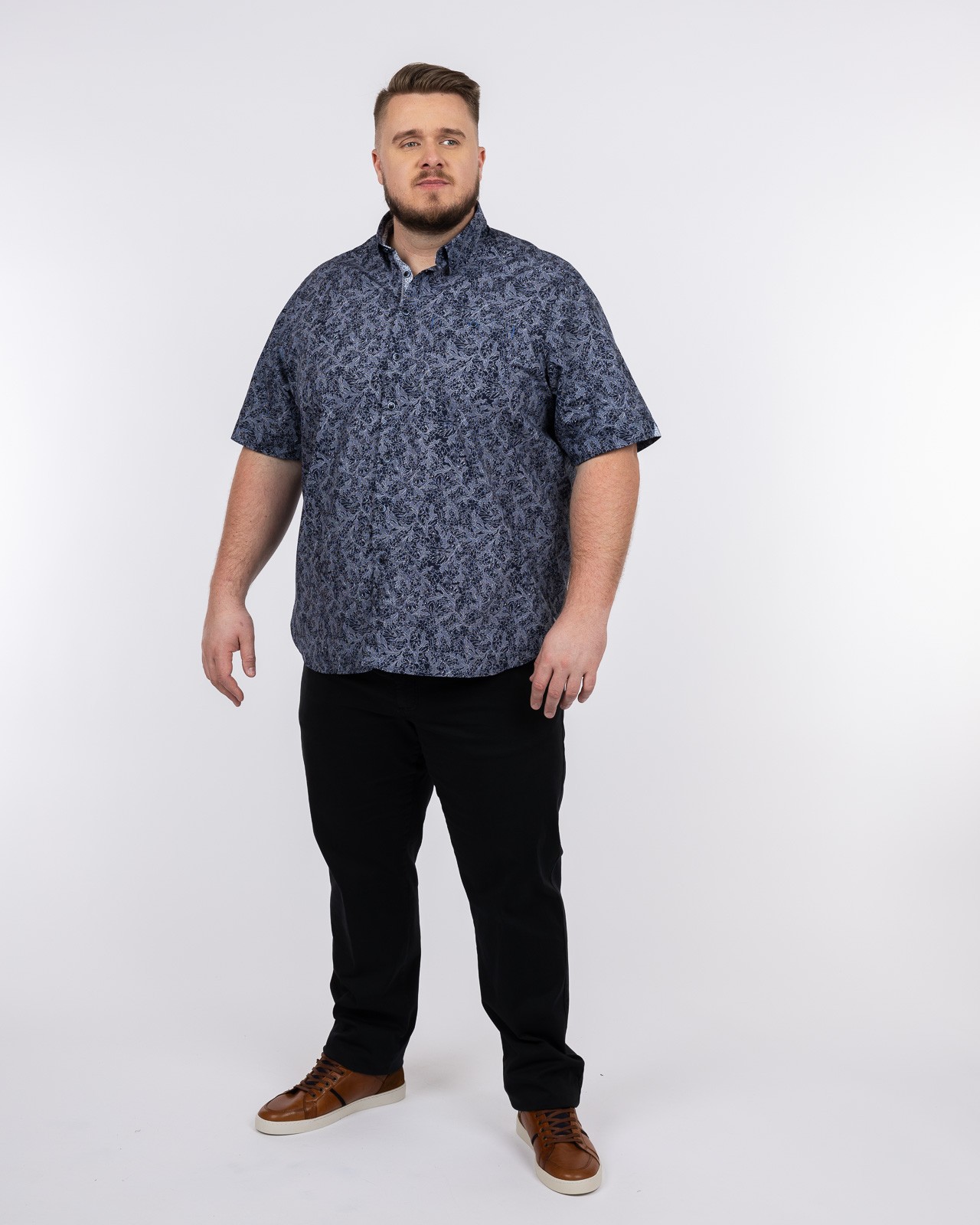 Chemisette fantaisie grande taille bleu marine