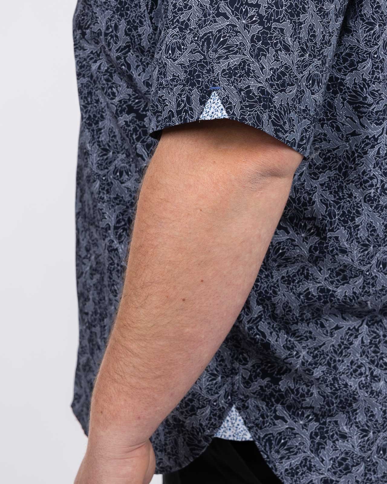 Chemisette fantaisie grande taille bleu marine