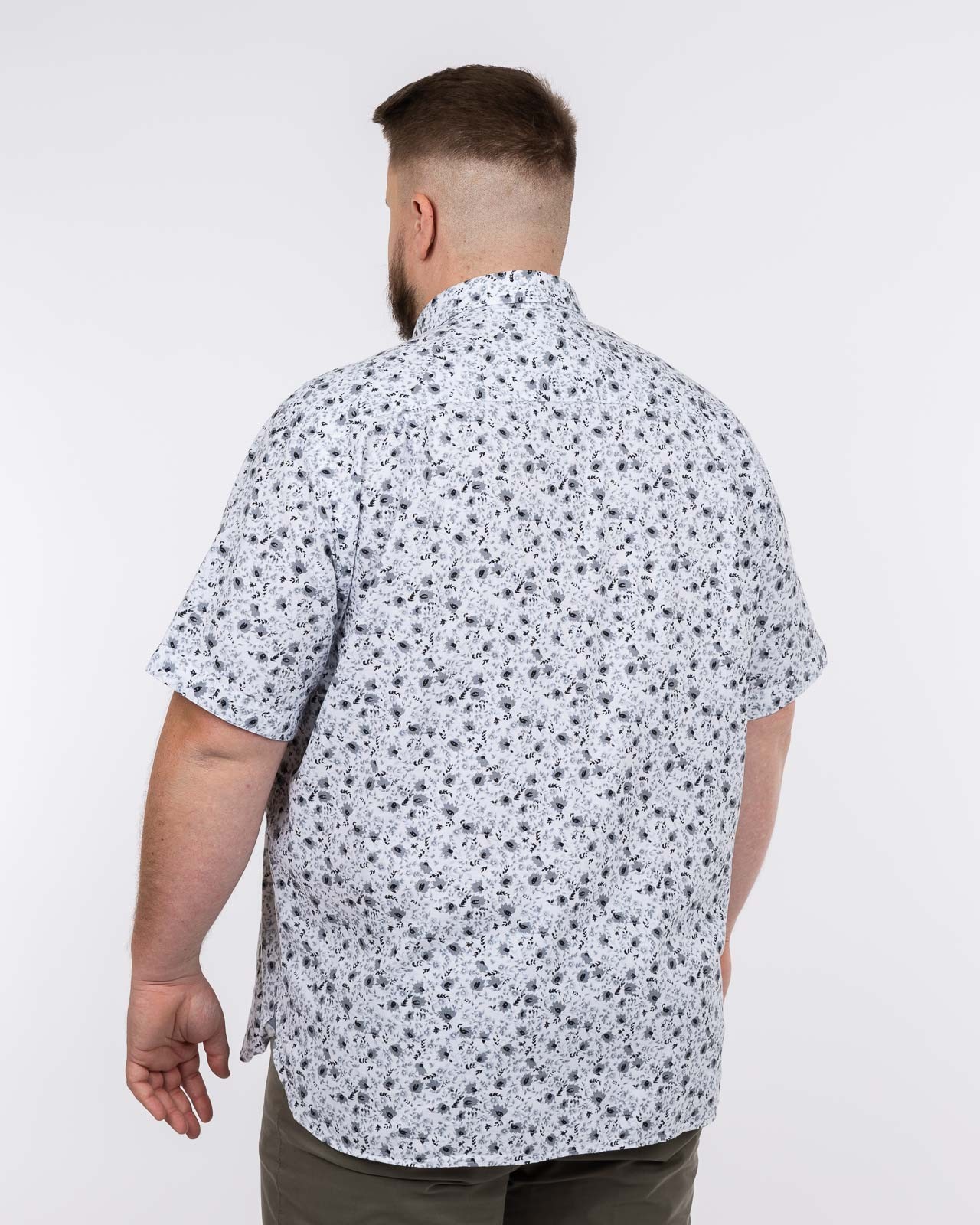 Chemisette fleurie grande taille gris