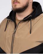 Blouson à capuche bicolore grande taille noir