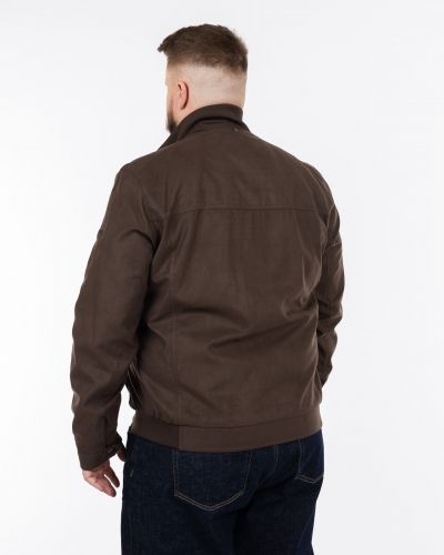 Blouson suédine grande taille marron