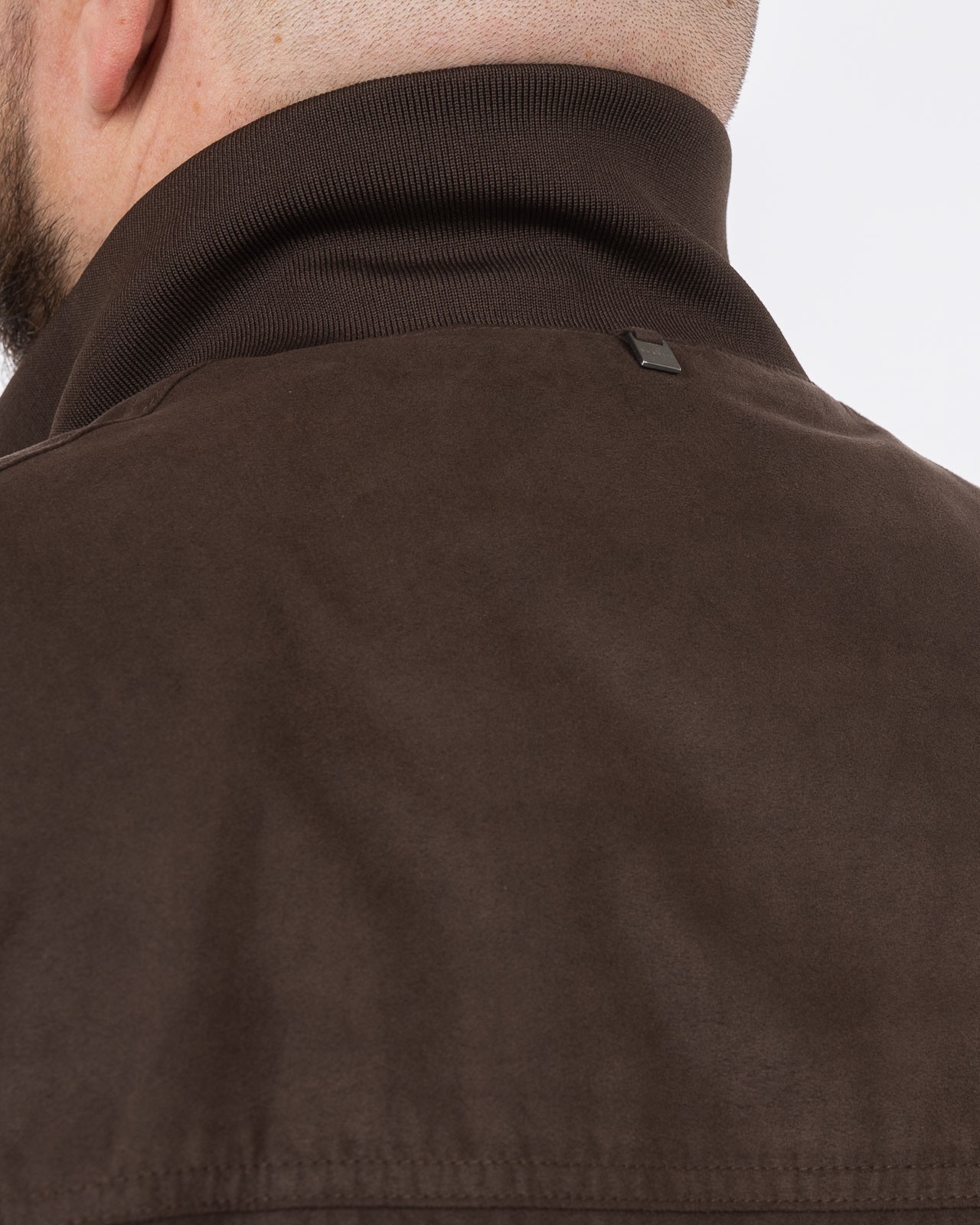 Blouson suédine grande taille marron