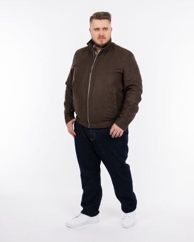 Blouson suédine grande taille marron