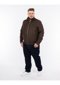 Blouson suédine grande taille marron