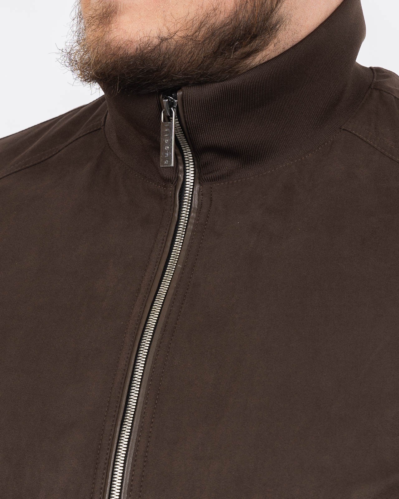 Blouson suédine grande taille marron
