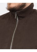 Blouson suédine grande taille marron