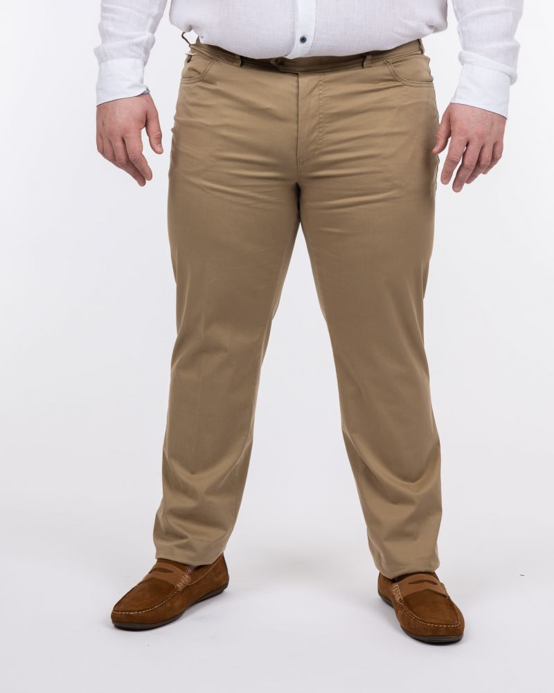 Pantalon chino twill grande taille beige