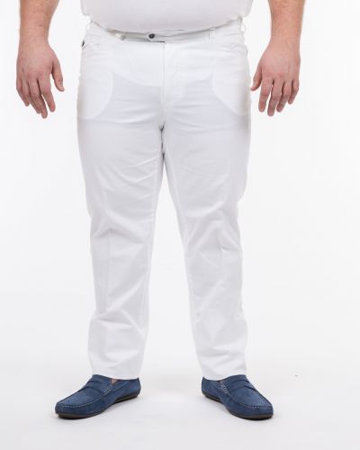 Pantalon chino twill grande taille blanc
