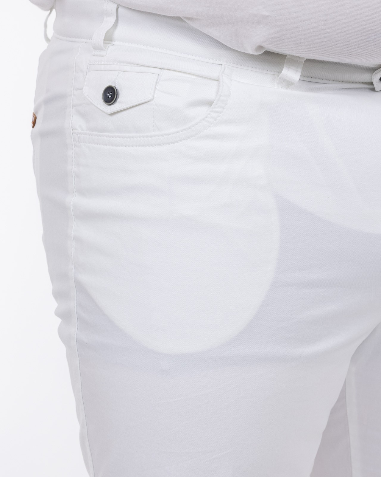 Pantalon chino twill grande taille blanc