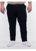 Pantalon chino tencel grande taille avec ceinture bleu marine