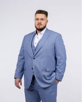 Veste de costume grande taille bleu ciel