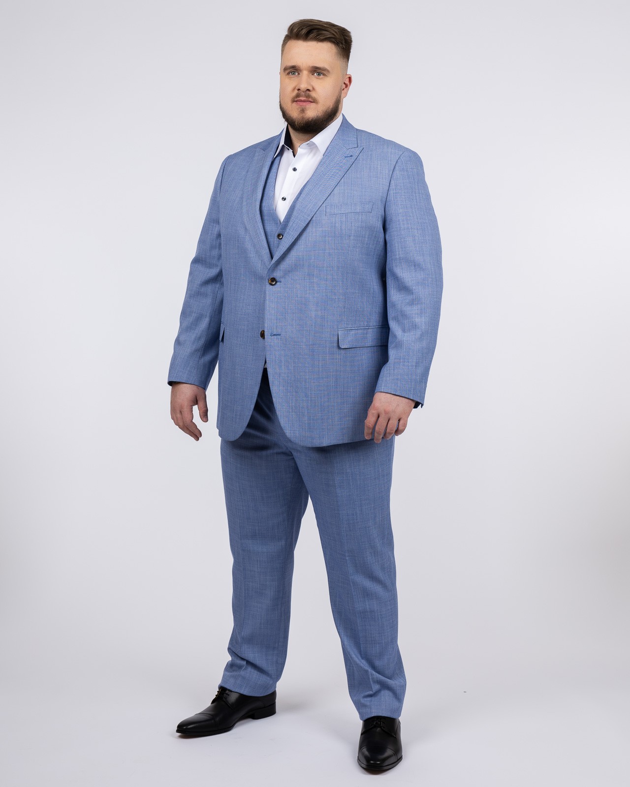 Pantalon de costume grande taille bleu ciel