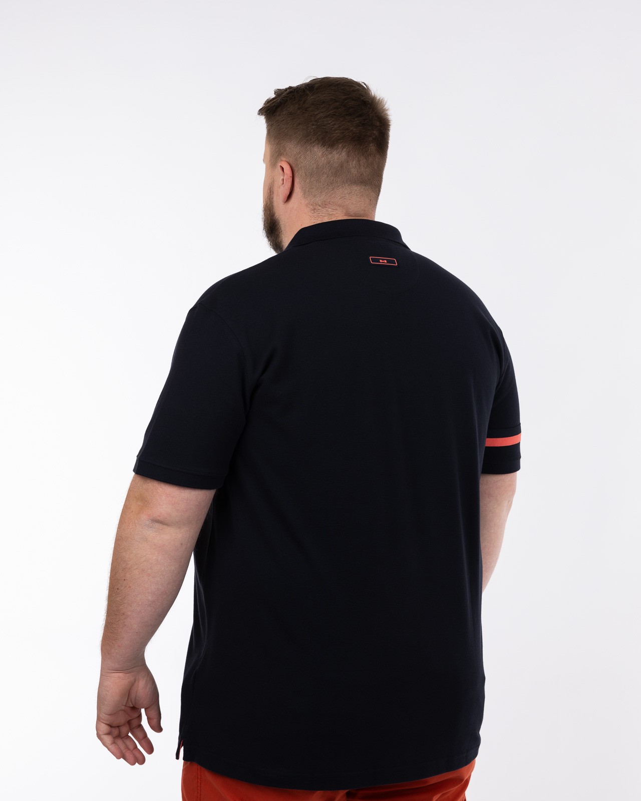 Polo piqué néon grande taille bleu marine
