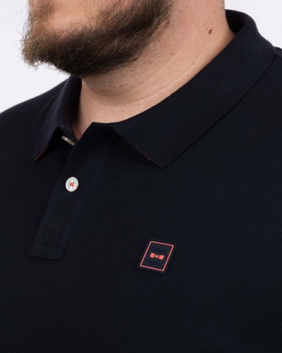 Polo piqué néon grande taille bleu marine