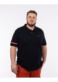 Polo piqué néon grande taille bleu marine