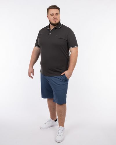 Polo piqué grande taille gris