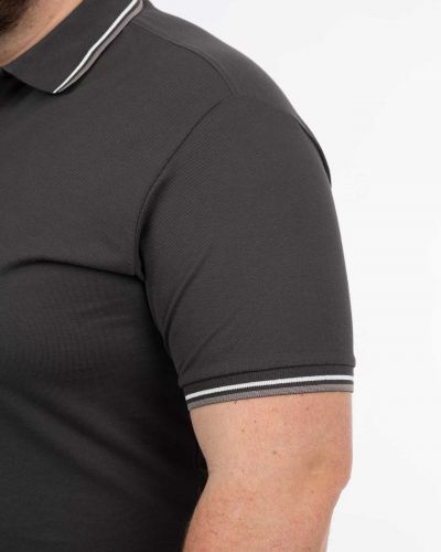 Polo piqué grande taille gris