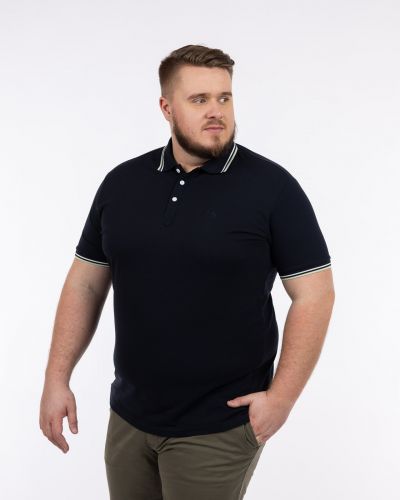 Polo piqué grande taille bleu marine