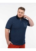 Polo à rayures grande taille bleu indigo