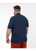 Polo à rayures grande taille bleu indigo
