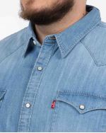 Chemise en jean grande taille bleu clair