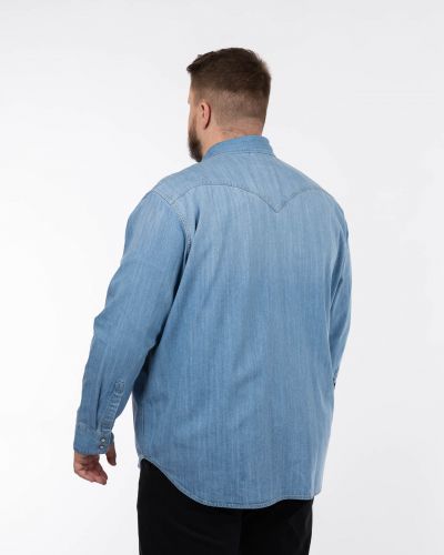 Chemise en jean grande taille bleu clair