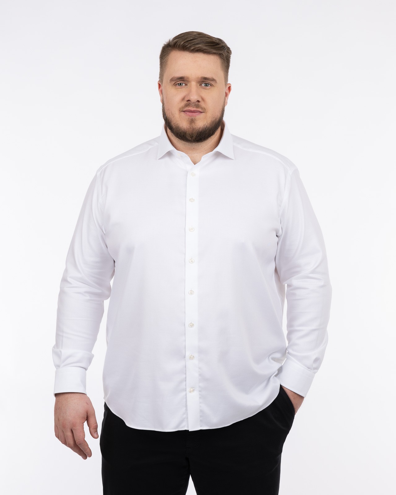 Chemise twill non iron grande taille blanc