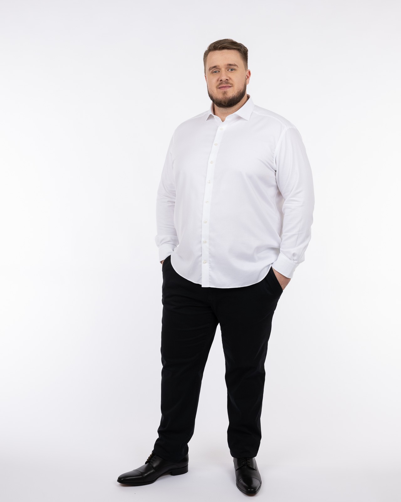 Chemise twill non iron grande taille blanc