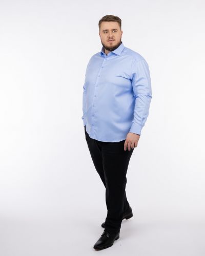 Chemise twill non iron grande taille bleu