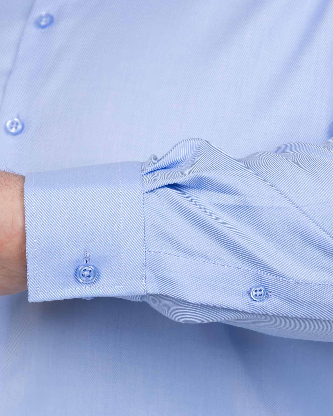 Chemise twill non iron grande taille bleu