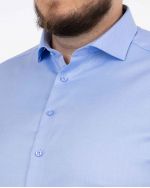 Chemise twill non iron grande taille bleu